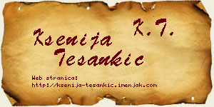 Ksenija Tešankić vizit kartica